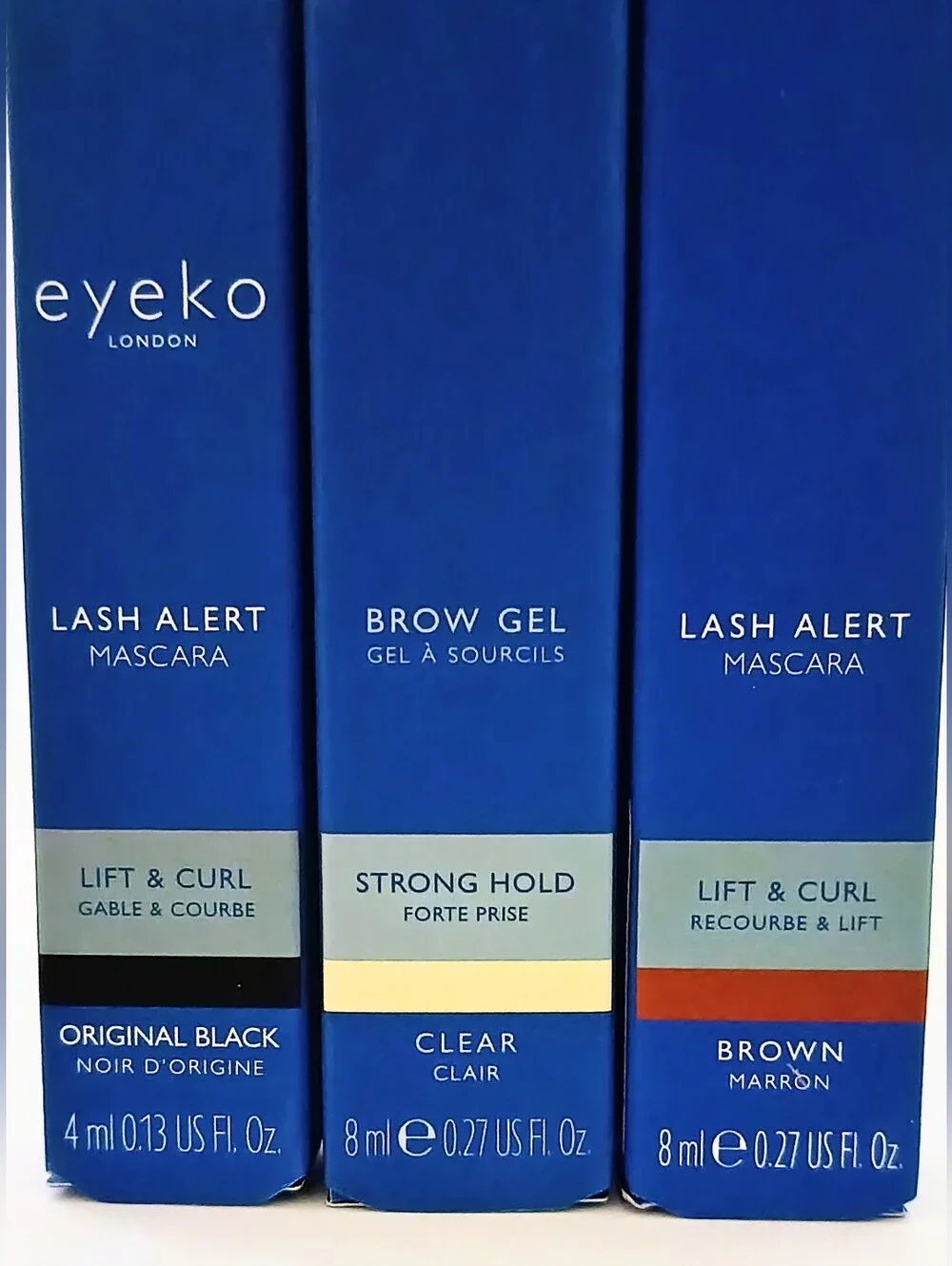 NEW Eyeko London Lash Alert Mascara Bundle Black Brown & Clear Brow Gel 3 Pc